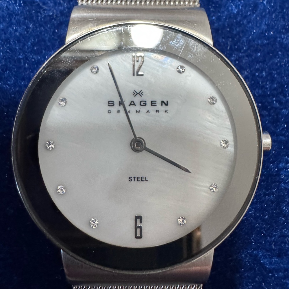Skagen Silver Women's Watch with Mother of Pearl face